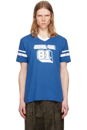 Anna Sui T-shirt bleu et blanc à logo