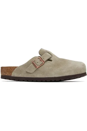 Birkenstock Flâneurs à enfiler Boston taupe à semelle intérieure en suède