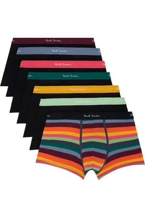 Paul Smith Ensemble de sept boxers multicolore en coton bio à rayures Artist
