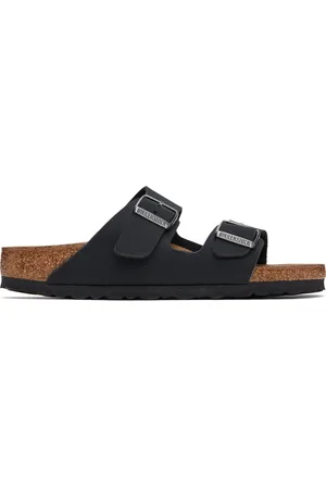 Birkenstock Sandales étroites Arizona noires en cuir synthétique