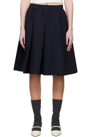 Shushu/Tong Jupe midi Silhouette bleu marine à plis