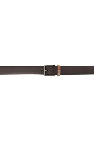 Paul Smith Ceinture de complet noire en cuir à pattes coulissantes