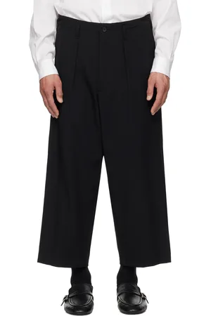 YOHJI YAMAMOTO Pantalon noir en gabardine de laine à poche pour monnaie - POUR HOMME