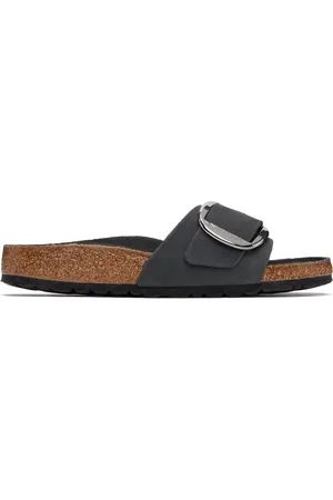 Birkenstock Sandales étroites Madrid noires à grande boucle