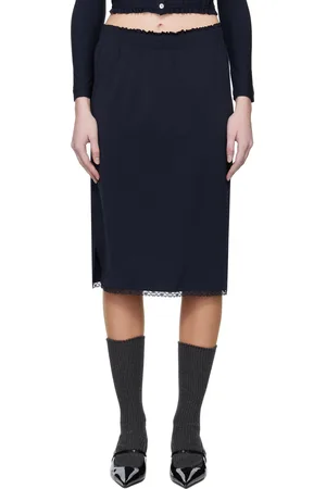 Shushu/Tong Jupe midi bleu marine en jersey extensible