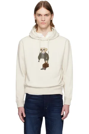 Ralph Lauren Pull à capuche blanc cassé à ourson Polo Bear
