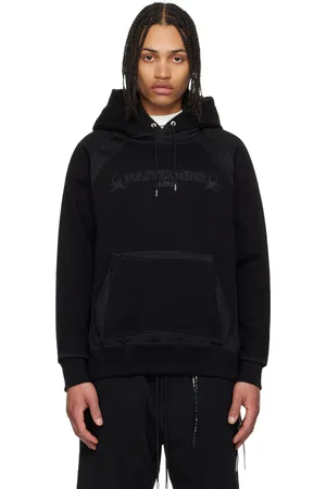 MASTERMIND JAPAN Pull à capuche noir à coupe classique et à surpiqures