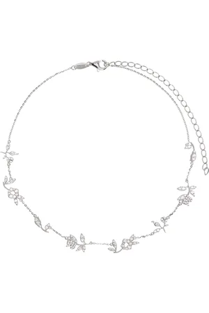 Shushu/Tong Ras-du-cou argenté à breloques florales avec zircones cubiques édition YVMIN