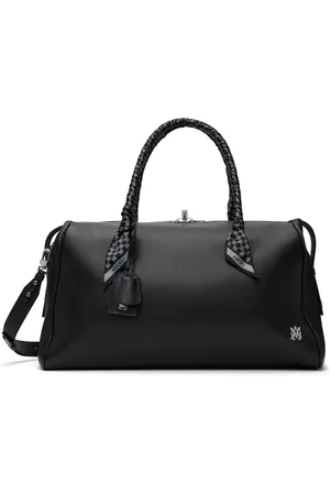 AMIRI Sac de sport noir en cuir grainé