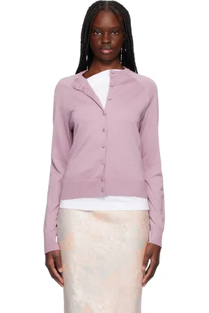 DRIES VAN NOTEN Cardigan mauve en coton