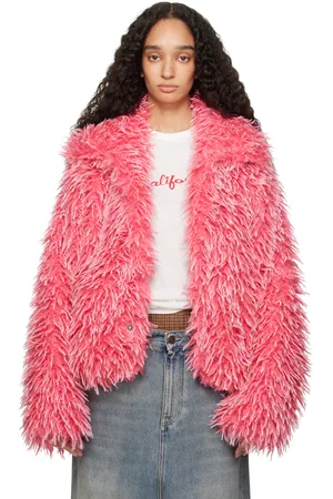ERL Blouson teddy rose en fourrure synthétique