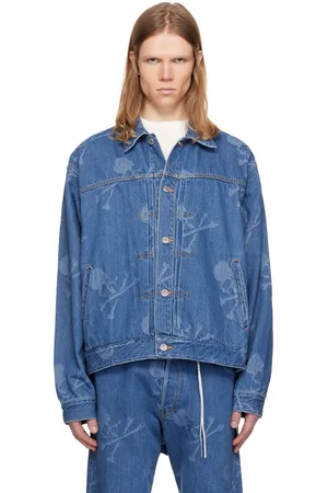 MASTERMIND Blouson bleu en denim à motif à logos