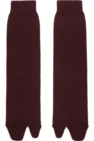 Maison Margiela Chaussettes bourgogne à bout Tabi
