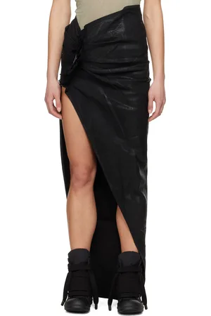 Rick Owens Jupe longue noire en denim - Hollywood Edfu