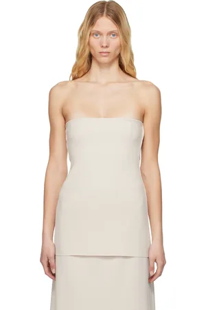 Birrot Haut tube de style bandeau beige - Lay2