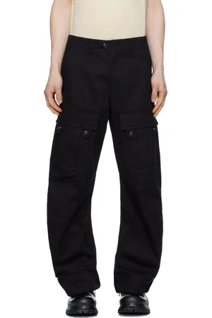 JiyongKim Pantalon gris à panneau pliable et à coutures incurvées