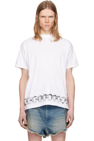 Random Identities T-shirt à manches courtes blanc à image de ceinture en chaine