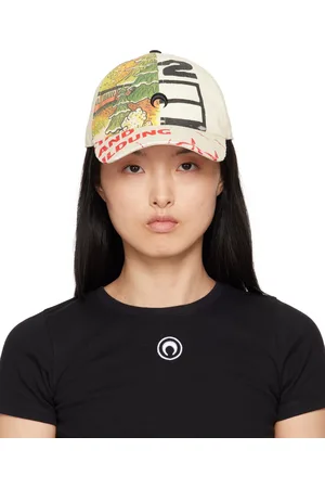 Marine Serre Casquette de baseball blanc cassé en cabas suprarecyclés