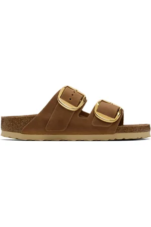 Birkenstock Sandales étroites Arizona brunes à grandes boucles