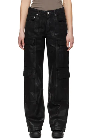 Rick Owens Jean noir à poches cargo - Hollywood