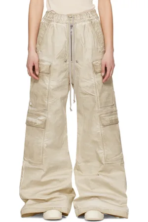Rick Owens Jean surdimensionné beige à poches cargo et à glissière Bela - Hollywood