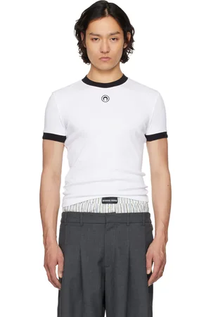 Marine Serre T-shirt ajusté blanc en jersey à logo - Borderline
