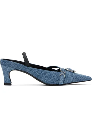 Justine Clenquet Chaussures à petit talon Joan bleues à bride arrière