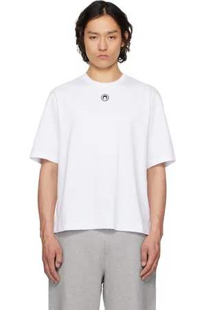 Marine Serre T-shirt blanc en coton bio - Borderline