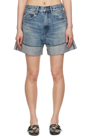 R13 Short Nina bleu en denim