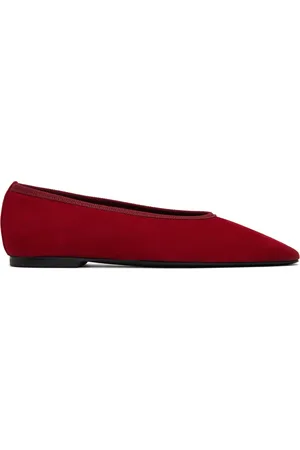 Totême Ballerines Minimalist rouges en suède