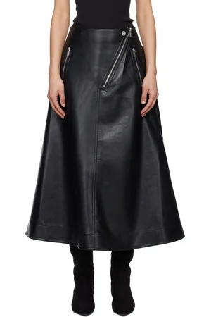 Nanushka Jupe midi Aleka noire en cuir reconstitué