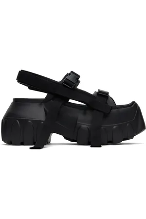 Rick Owens Sandales noires à semelle Tractor et à plateforme épaisse - Hollywood