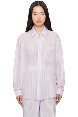 Alexander Wang Chemise surdimensionnée rose en crêpe chiffon de soie