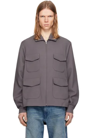 Random Identities Blouson long gris en sergé