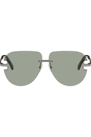 OFF-WHITE Lunettes de soleil Alexandria gris acier et vert