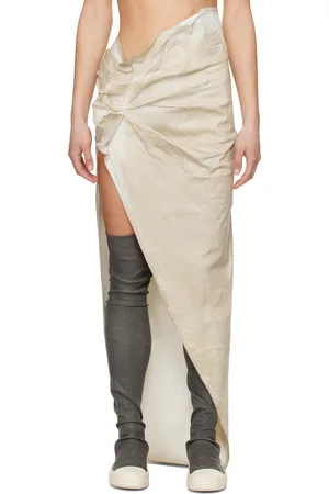 Rick Owens Jupe longue beige en denim - Hollywood Edfu