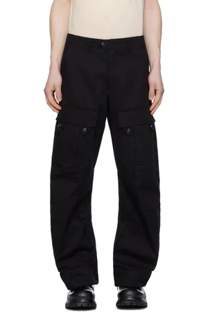 JiyongKim Pantalon cargo noir à coutures incurvées édition Alpha Industries