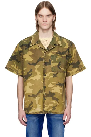 Cout de la Liberte Chemise de bowling Robbie kaki à motif camouflage imprimé