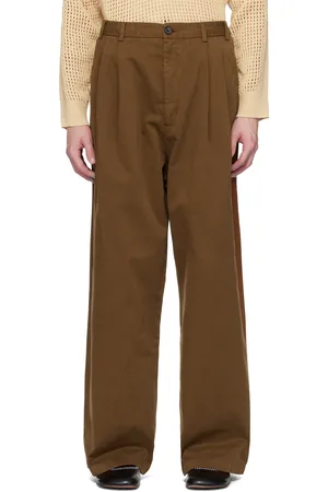 CMMN SWDN Pantalon Chico brun à taille partiellement élastique