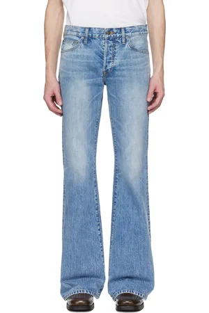Cout de la Liberte Jean évasé Jimmy Crispy bleu en denim non extensible