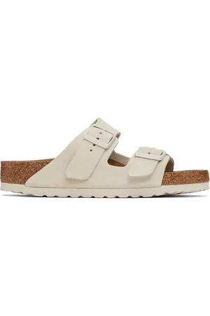 Birkenstock Sandales Arizona blanc cassé à semelle intérieure moulée
