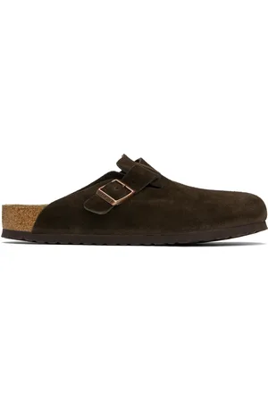 Birkenstock Flâneurs à enfiler Boston bruns à semelle intérieure moulée