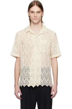 CMMN SWDN Chemise Ture beige en crochet de coton