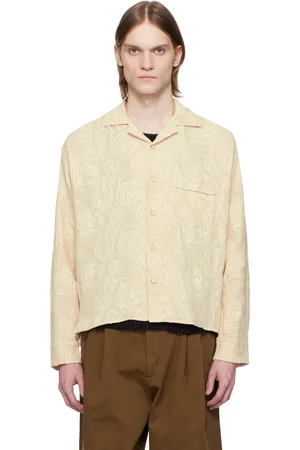 CMMN SWDN Chemise Akito beige à motif fleuri brodé