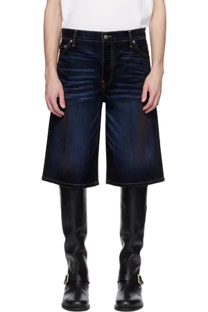 Cout de la Liberte Short ample Zander bleu marine en denim extensible floqué