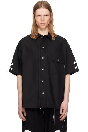 MASTERMIND Chemise noire en toile oxford