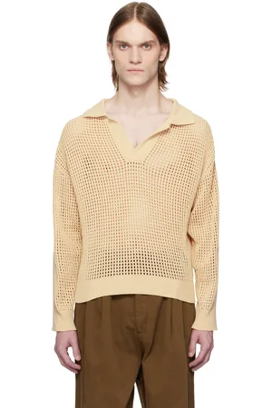 CMMN SWDN Polo Arram beige en crochet à mailles ouvertes