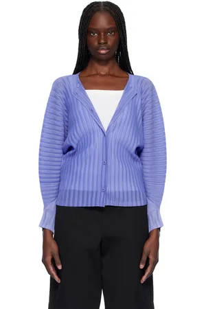 PLEATS PLEASE ISSEY MIYAKE Cardigan plissé February bleu