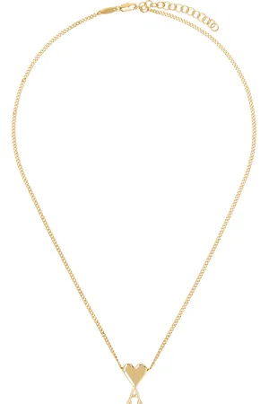 Ami Collier doré en laiton à pendentif à logo Ami de cœur