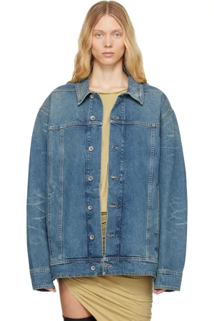 Rick Owens Blouson de travail surdimensionné bleu en denim - Hollywood